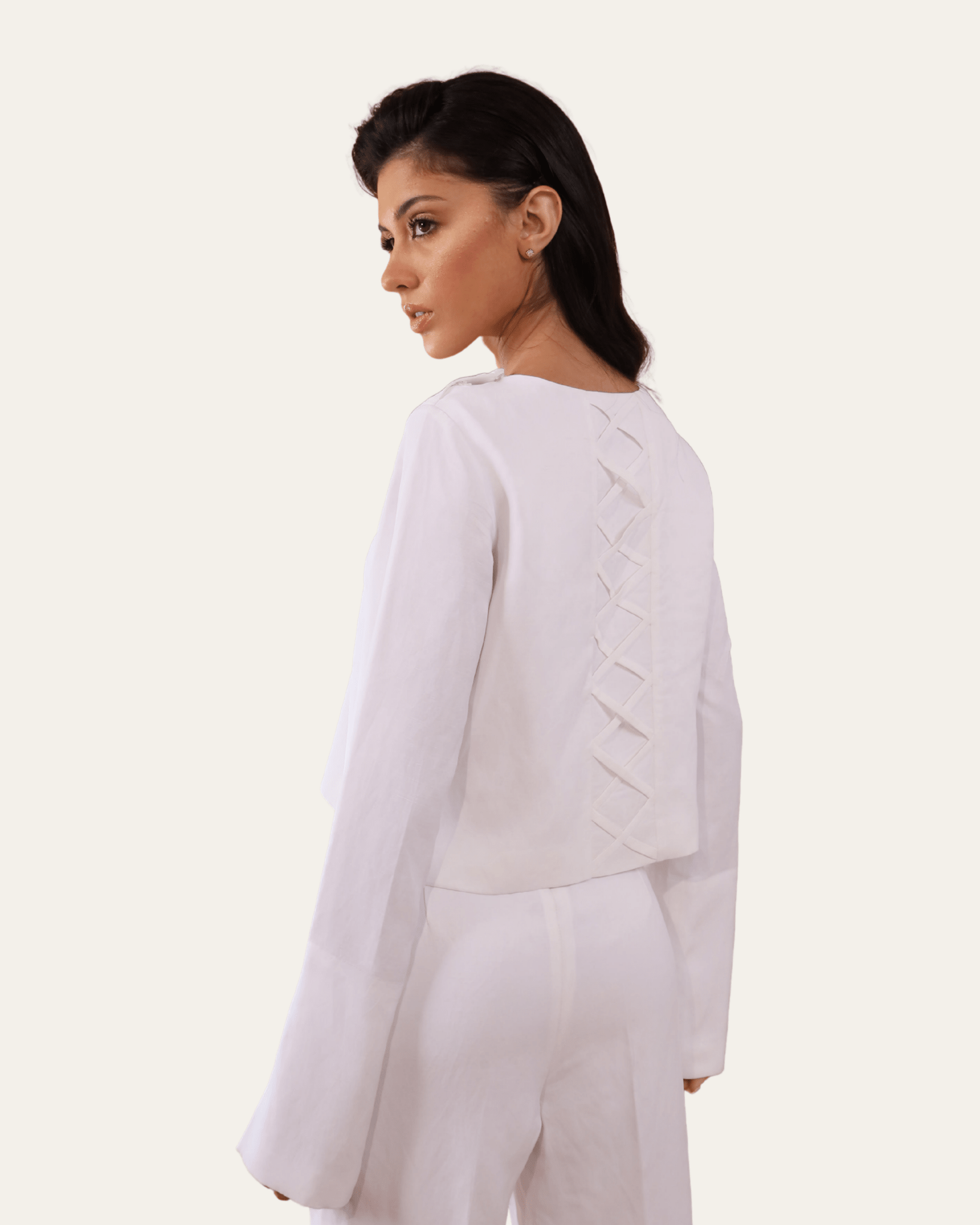 The Essence Top - side view | EVADA luxury top Dubai
