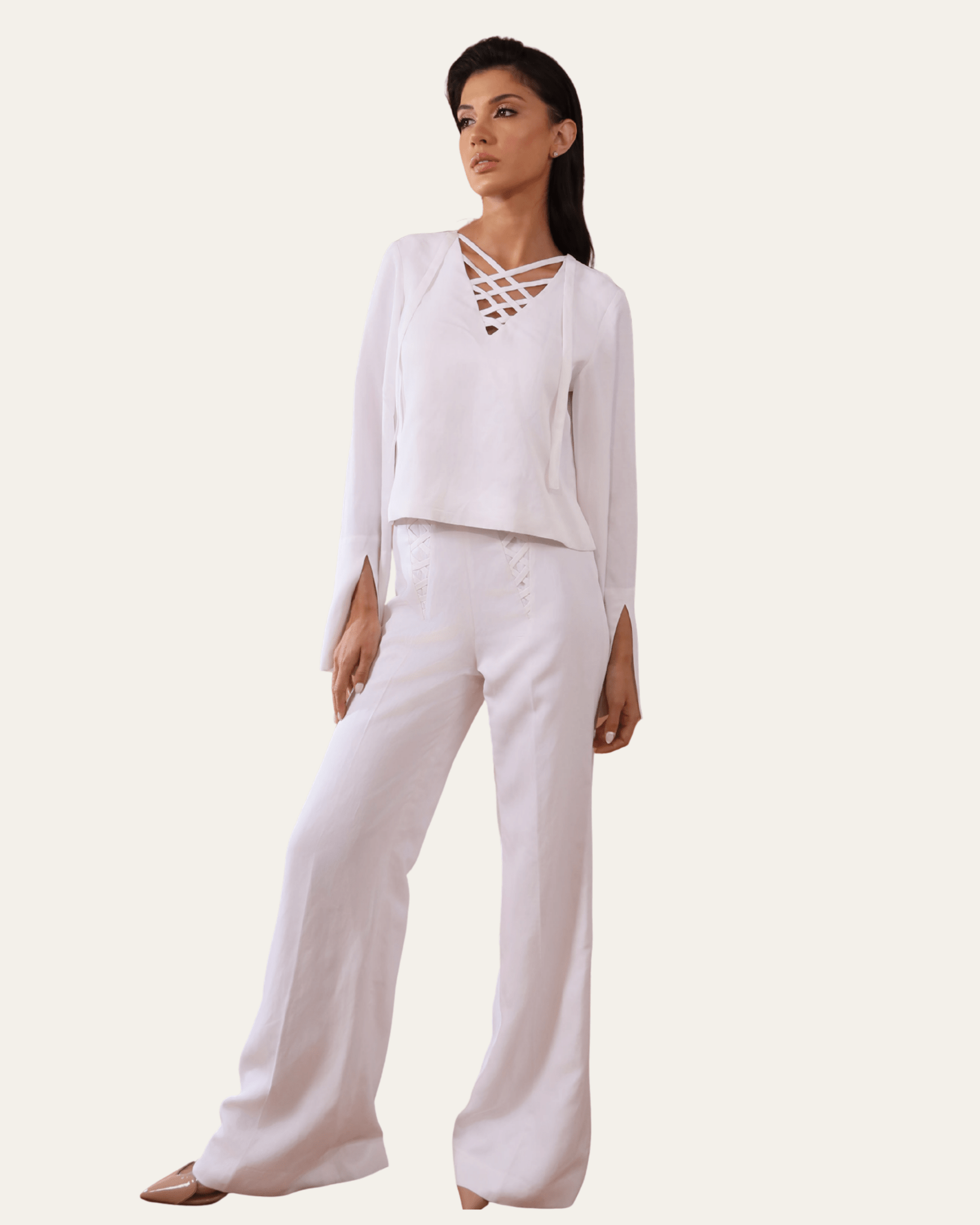 The Essence Trousers - full view | EVADA luxury trousers Dubai