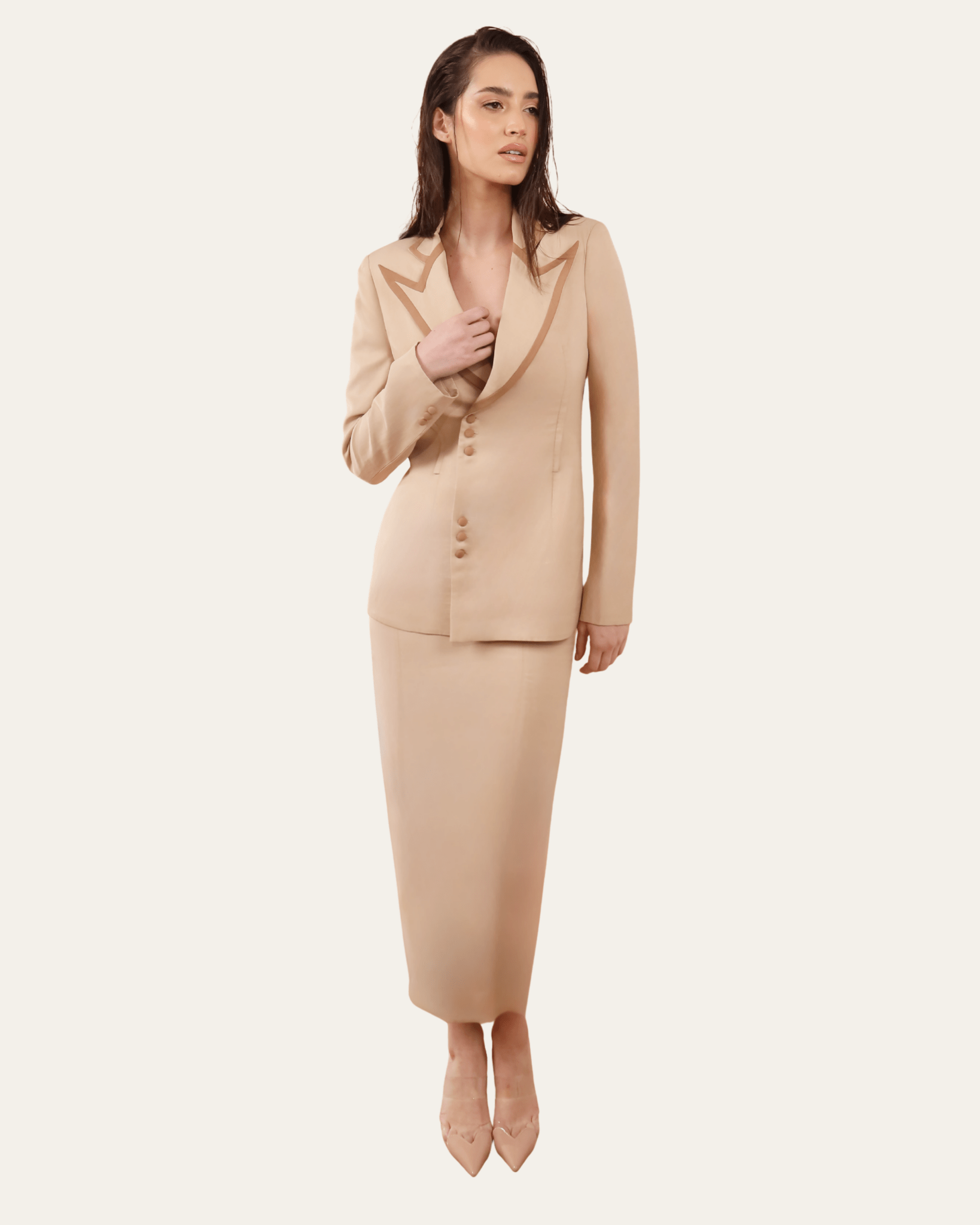 The Regal Skirt - full view | EVADA luxury skirt Dubai