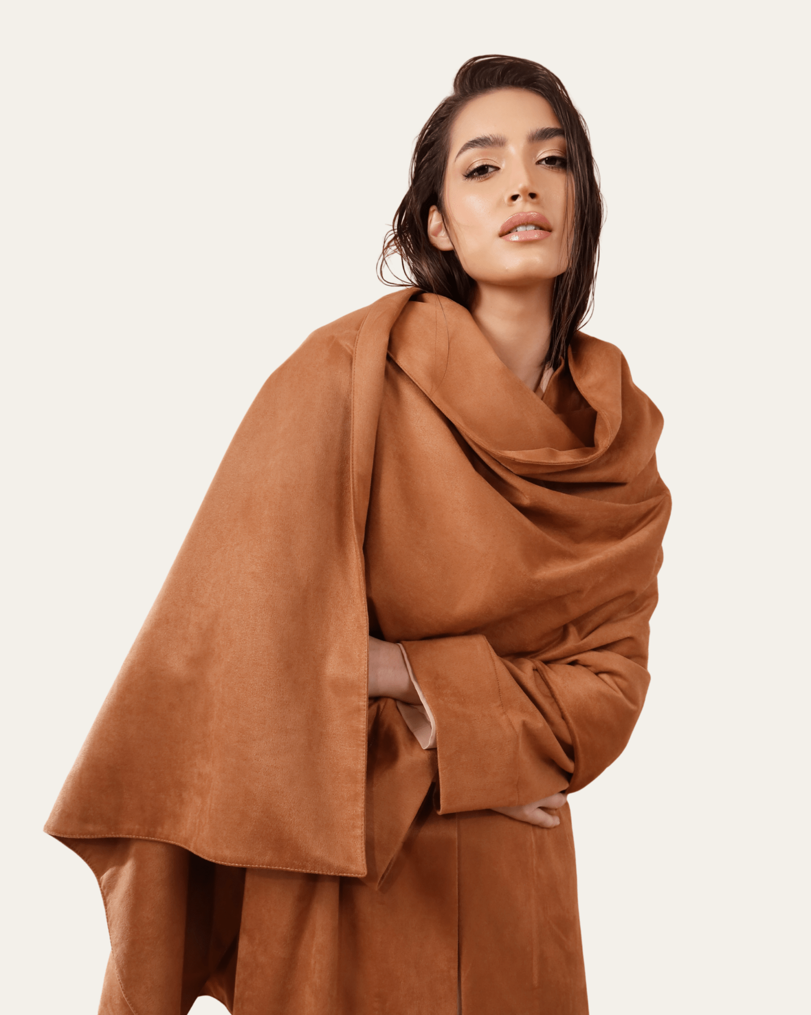 The Veil Coat - detail view | EVADA luxury coat Dubai