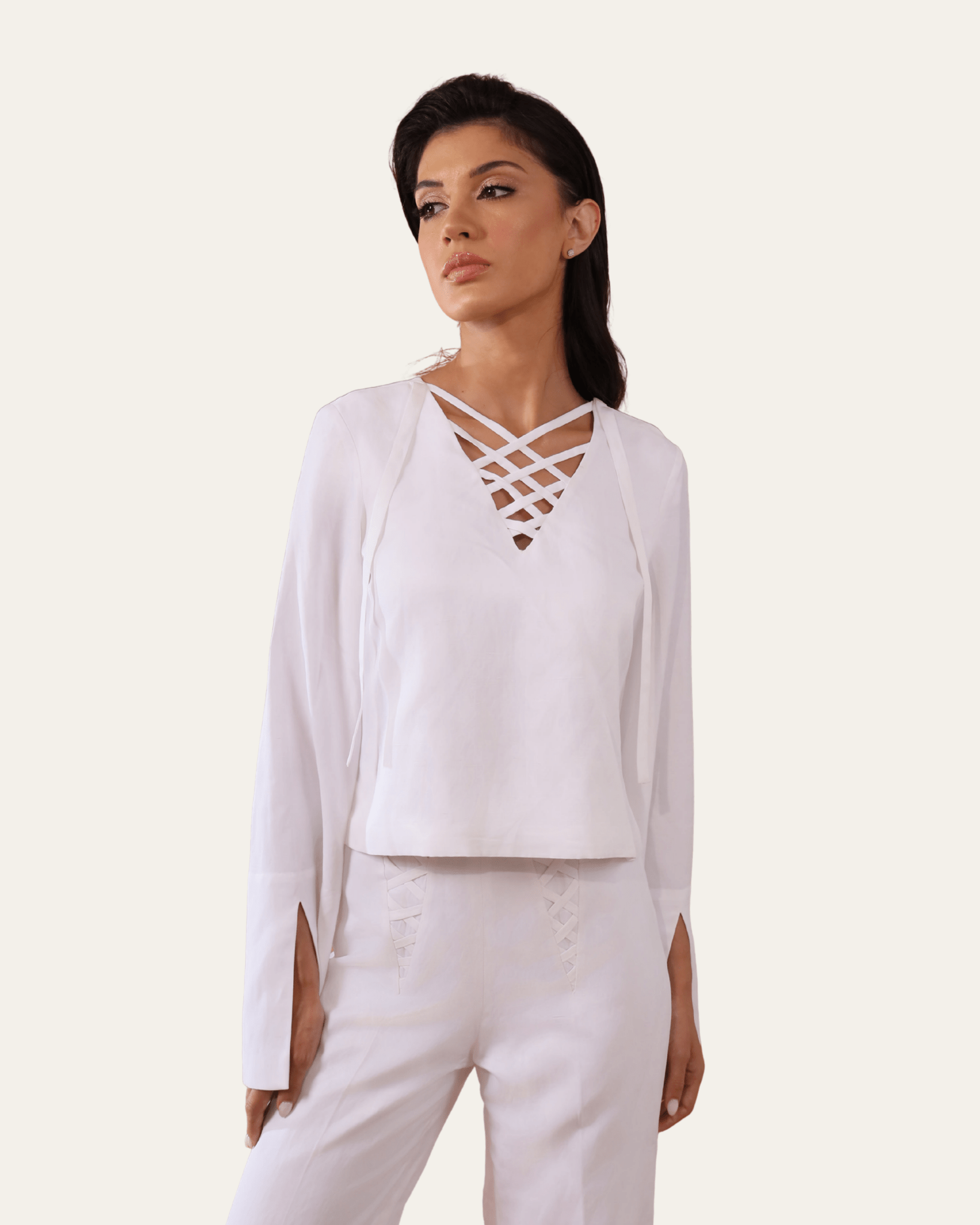 The Essence Top - front view | EVADA luxury top Dubai
