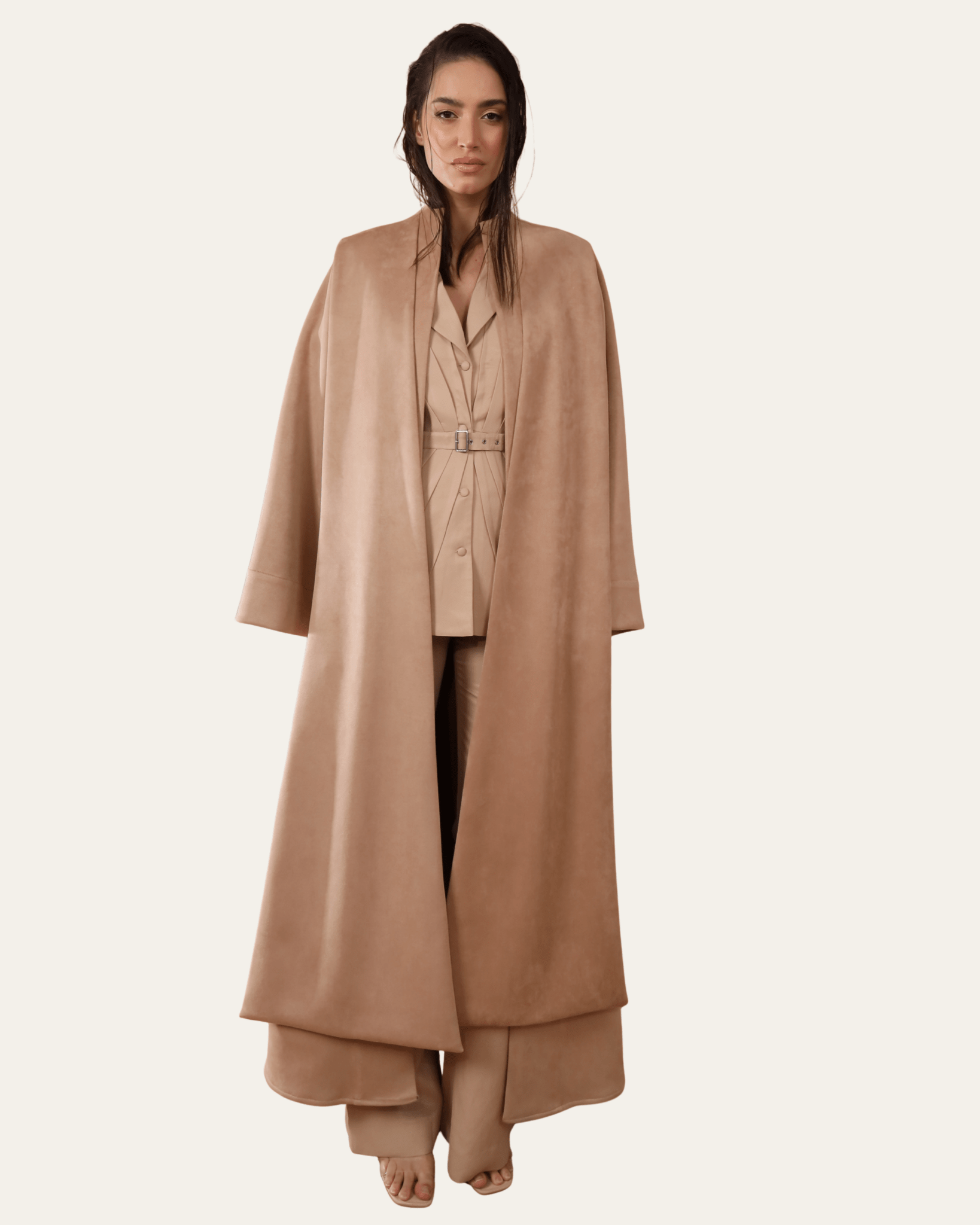 The Cascade Coat - front view | EVADA luxury coat Dubai