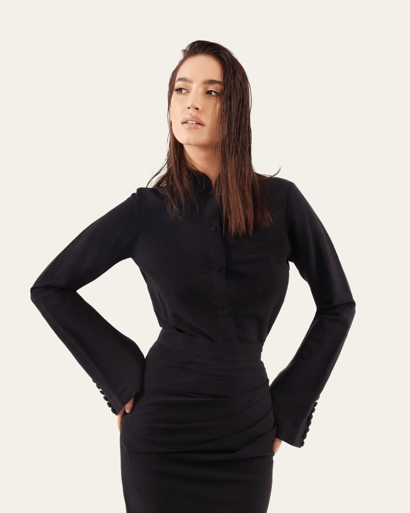 The Onyx Top - front view | EVADA luxury top Dubai
