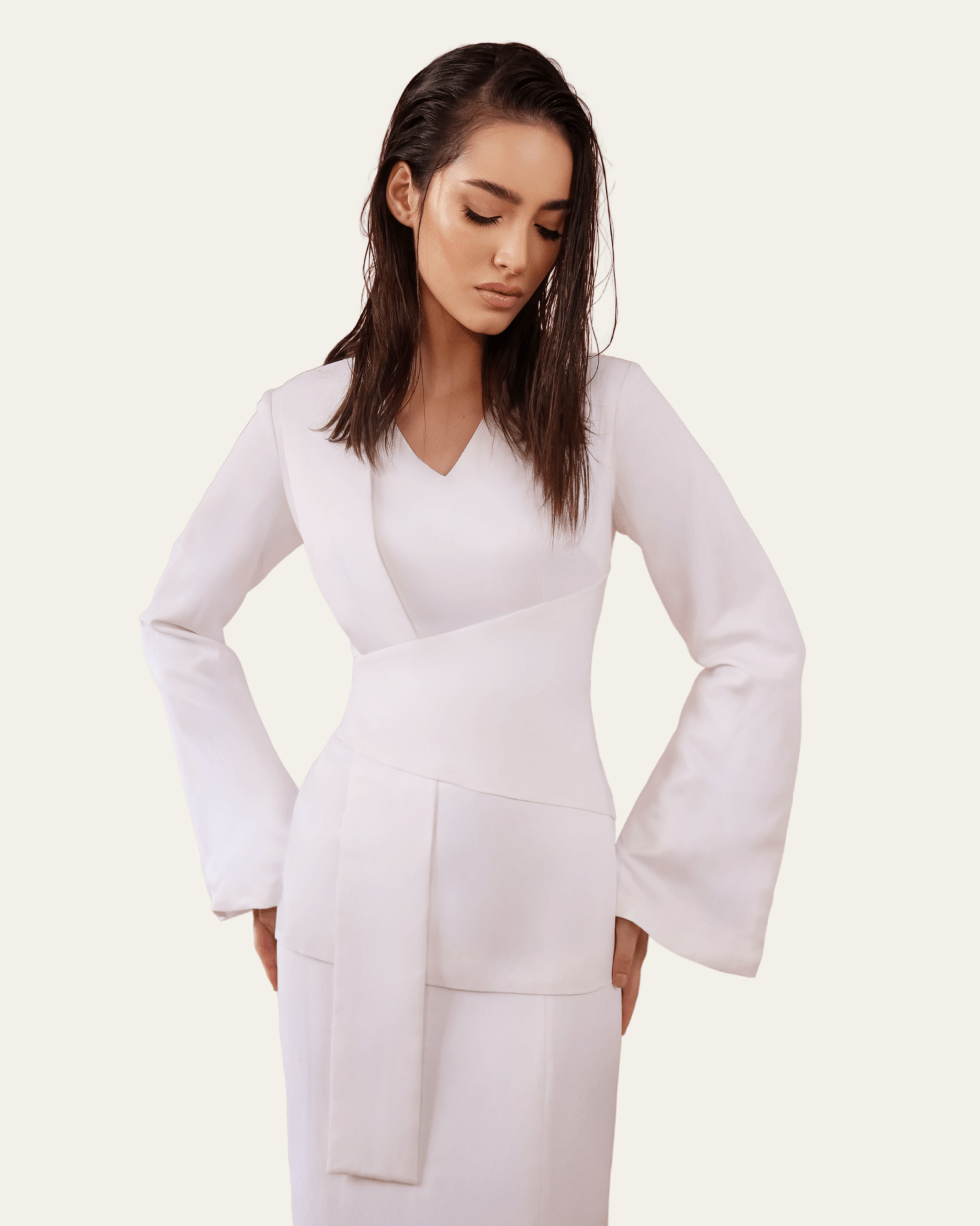 The Poise Top - front view | EVADA luxury top Dubai
