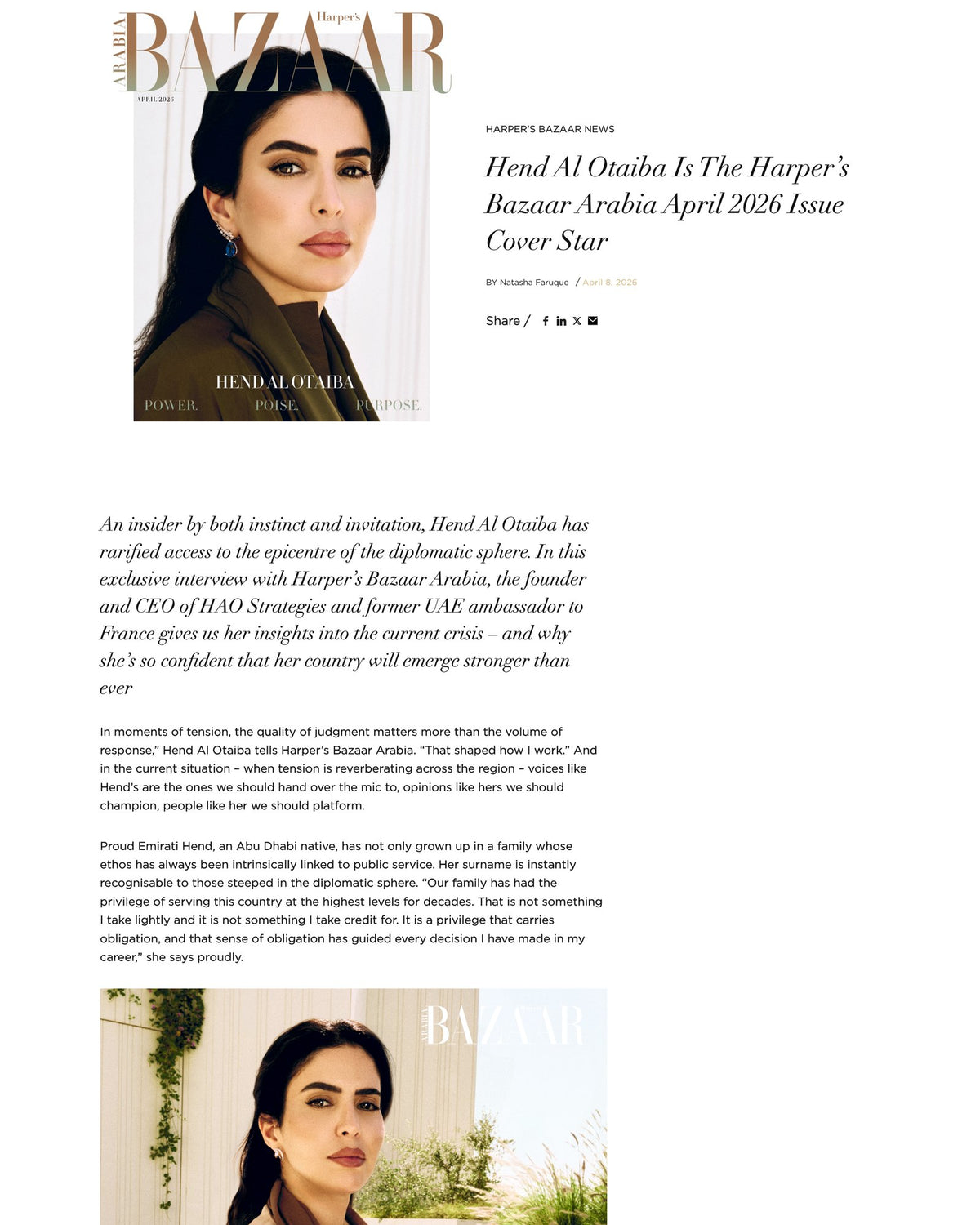 Harper's Bazaar Arabia April 2026