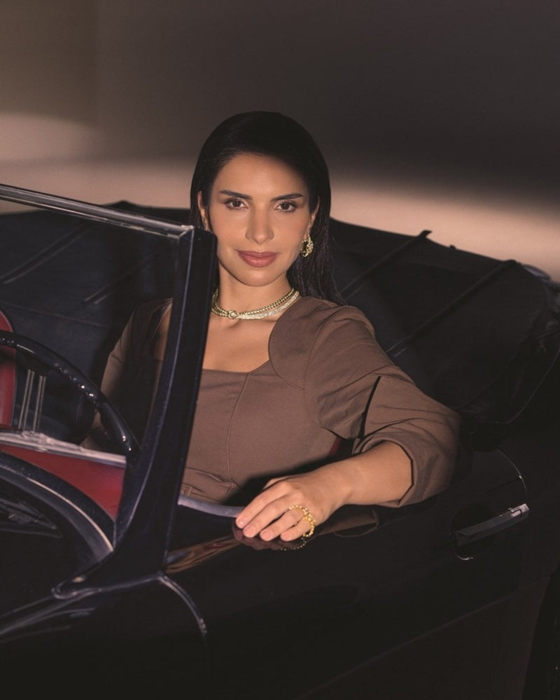 Amina Taher in the Evada Terra Dress, Zahrat Al Khaleej, September 2026