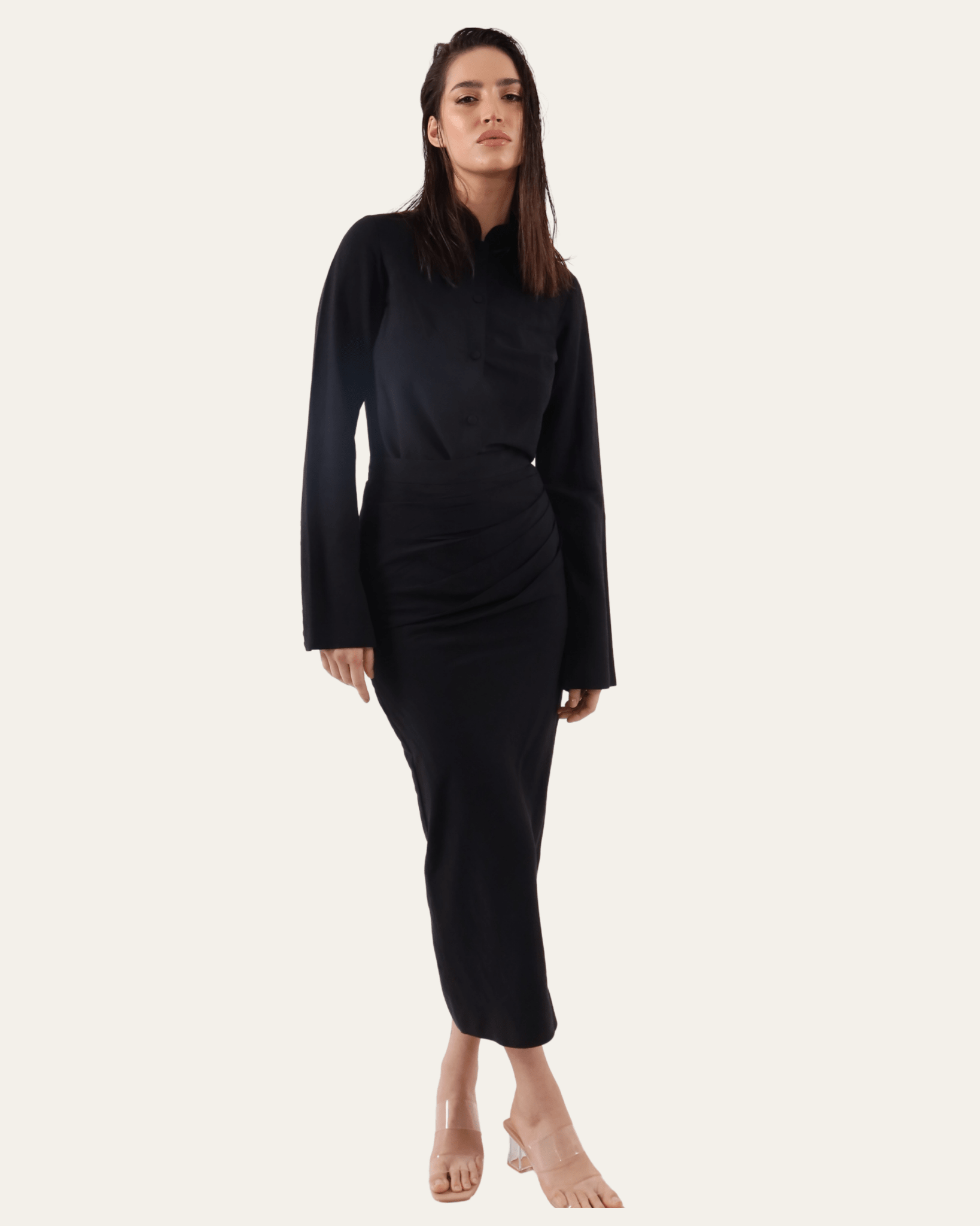 The Onyx Skirt - full view | EVADA luxury skirt Dubai
